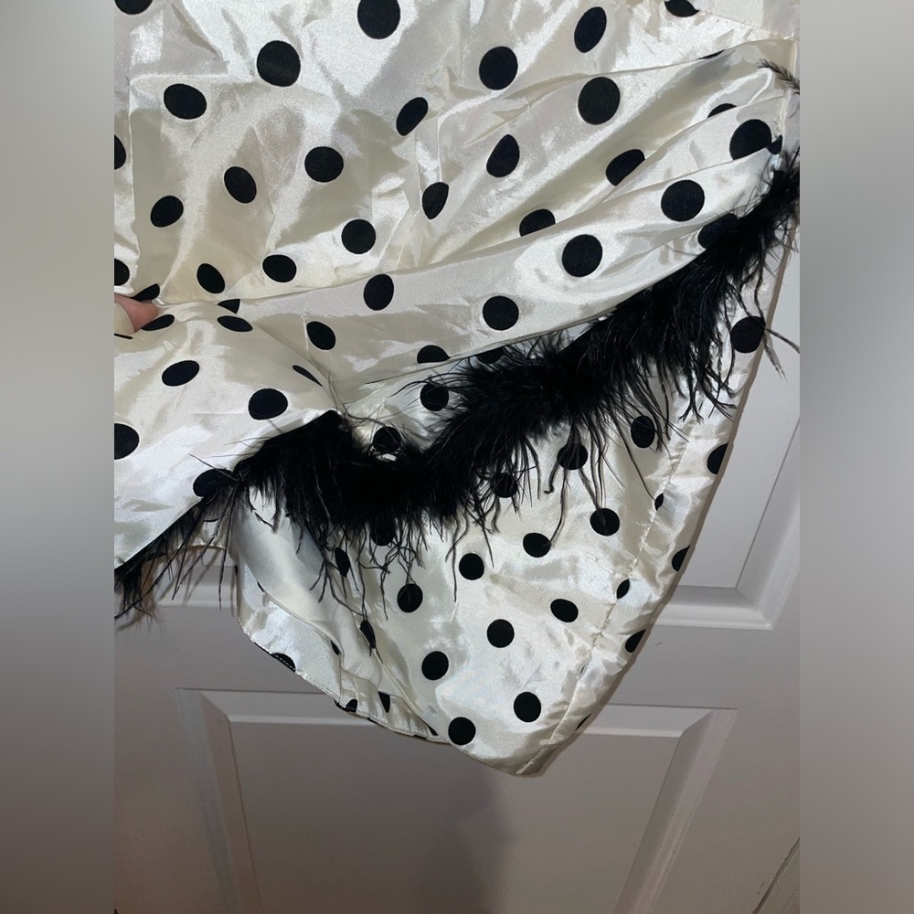 New! LPA Hailey Dress Black & White Polka Dots Mini Feather Dress 🖤 Small - Picture 12 of 15